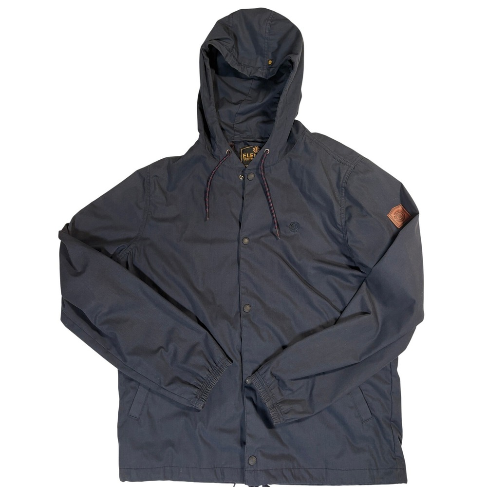 Element Wolfeboro Collection Mens Hooded Coach Jacket Navy Blue Windbreaker M